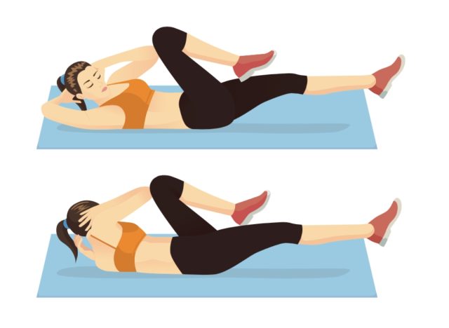 woman doing bicycle crunches, 10-minute core workouts for instant abs