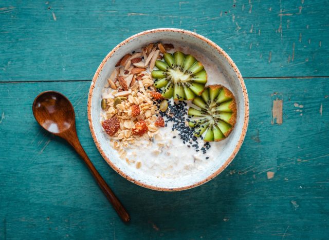 oatmeal with fruit, nuts, and seeds