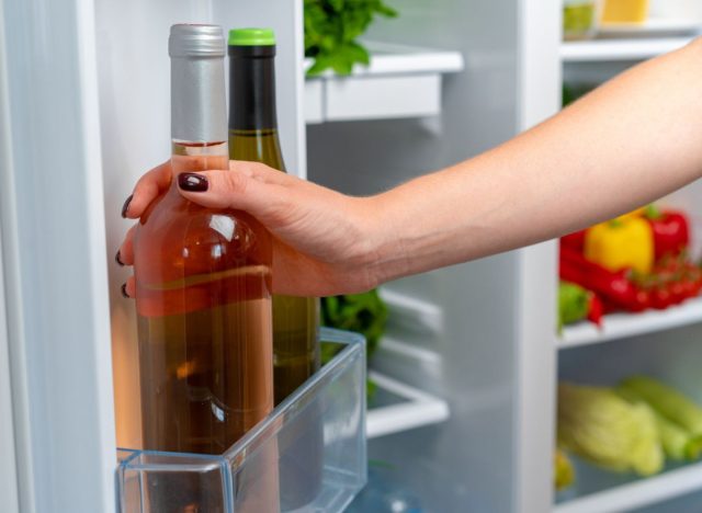 wine in fridge